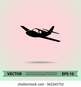 Airplane sign icon, vector illustration. Flat design style