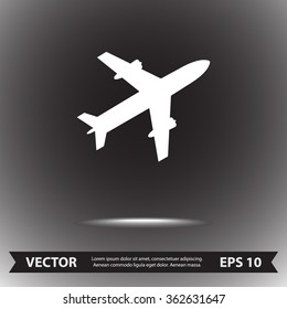 Airplane sign icon, vector illustration. Flat design style 