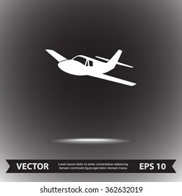 Airplane sign icon, vector illustration. Flat design style