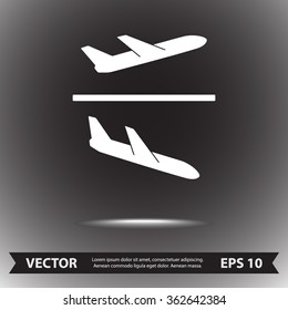 Airplane sign icon, vector illustration. Flat design style 