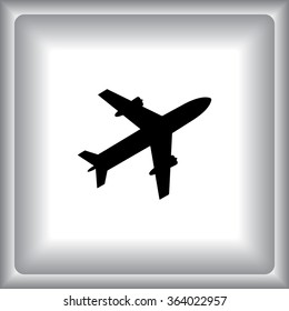 Airplane sign icon, vector illustration. Flat design style 