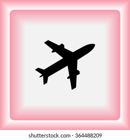 Airplane sign icon, vector illustration. Flat design style 