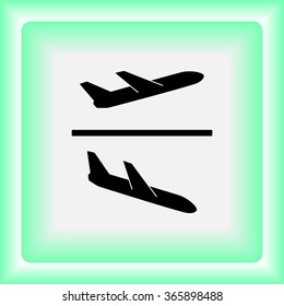 Airplane sign icon, vector illustration. Flat design style 