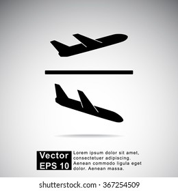 Airplane sign icon, vector illustration. Flat design style 