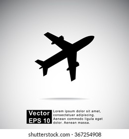 Airplane sign icon, vector illustration. Flat design style 