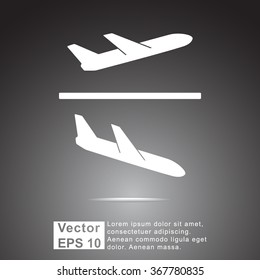 Airplane sign icon, vector illustration. Flat design style 