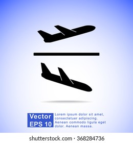 Airplane sign icon, vector illustration. Flat design style 