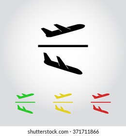 Airplane sign icon, vector illustration. Flat design style 