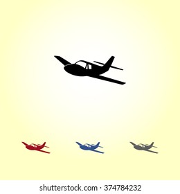 Airplane sign icon, vector illustration. Flat design style