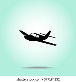 Airplane sign icon, vector illustration. Flat design style