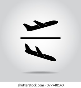 Airplane sign icon, vector illustration. Flat design style 