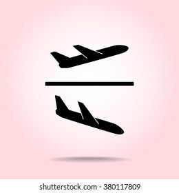 Airplane sign icon, vector illustration. Flat design style 