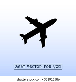 Airplane sign icon, vector illustration. Flat design style 