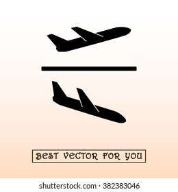 Airplane sign icon, vector illustration. Flat design style 