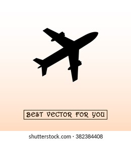 Airplane sign icon, vector illustration. Flat design style 
