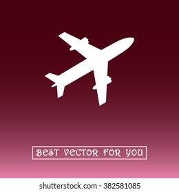 Airplane sign icon, vector illustration. Flat design style 