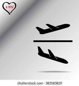 Airplane sign icon, vector illustration. Flat design style 