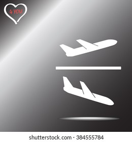 Airplane sign icon, vector illustration. Flat design style 