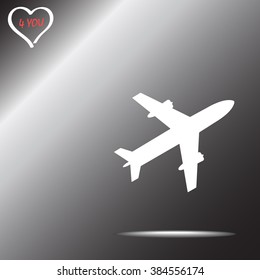 Airplane sign icon, vector illustration. Flat design style 