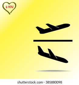 Airplane sign icon, vector illustration. Flat design style 