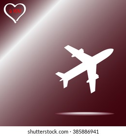 Airplane sign icon, vector illustration. Flat design style 