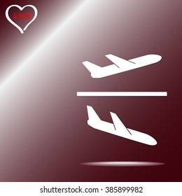 Airplane sign icon, vector illustration. Flat design style 