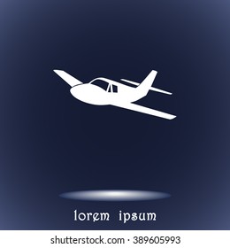 Airplane sign icon, vector illustration. Flat design style