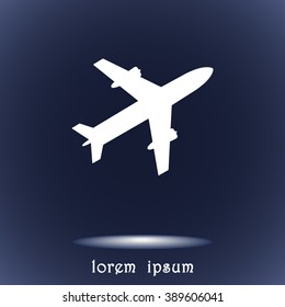 Airplane sign icon, vector illustration. Flat design style 
