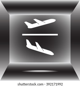 Airplane sign icon, vector illustration. Flat design style 