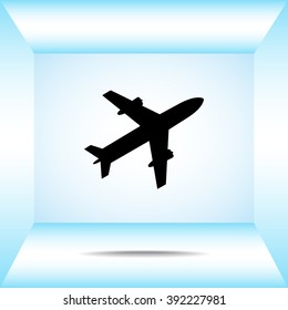 Airplane sign icon, vector illustration. Flat design style 