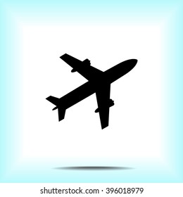 Airplane sign icon, vector illustration. Flat design style 