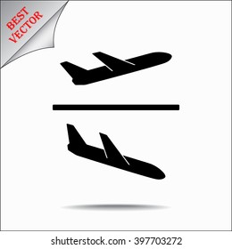 Airplane sign icon, vector illustration. Flat design style 