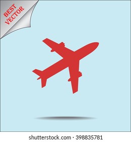 Airplane sign icon, vector illustration. Flat design style 