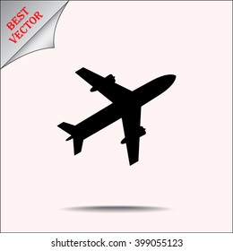 Airplane sign icon, vector illustration. Flat design style 