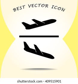 Airplane sign icon, vector illustration. Flat design style 