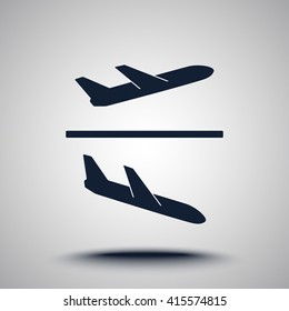Airplane sign icon, vector illustration. Flat design style 