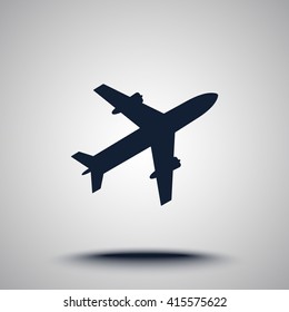 Airplane sign icon, vector illustration. Flat design style 