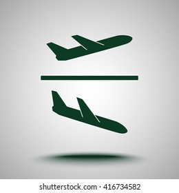 Airplane sign icon, vector illustration. Flat design style 