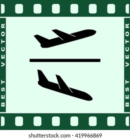 Airplane sign icon, vector illustration. Flat design style 