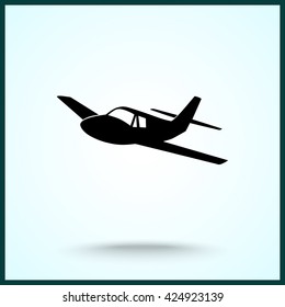 Airplane sign icon, vector illustration. Flat design style