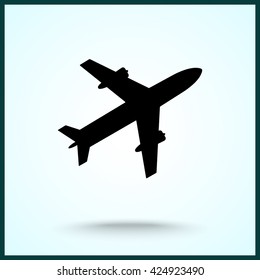 Airplane sign icon, vector illustration. Flat design style 