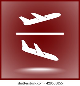 Airplane sign icon, vector illustration. Flat design style 