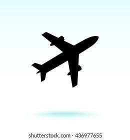 Airplane sign icon, vector illustration. Flat design style 