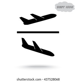Airplane sign icon, vector illustration. Flat design style 