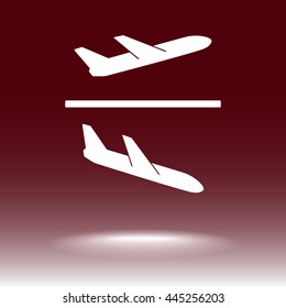 Airplane sign icon, vector illustration. Flat design style 