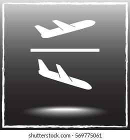 Airplane sign icon, vector illustration. Flat design style 