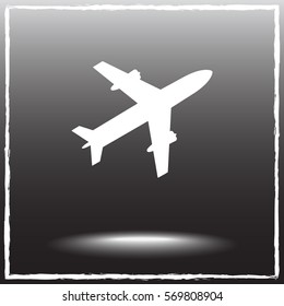 Airplane sign icon, vector illustration. Flat design style 