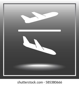 Airplane sign icon, vector illustration. Flat design style 