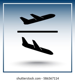 Airplane sign icon, vector illustration. Flat design style 