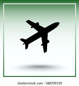Airplane sign icon, vector illustration. Flat design style 